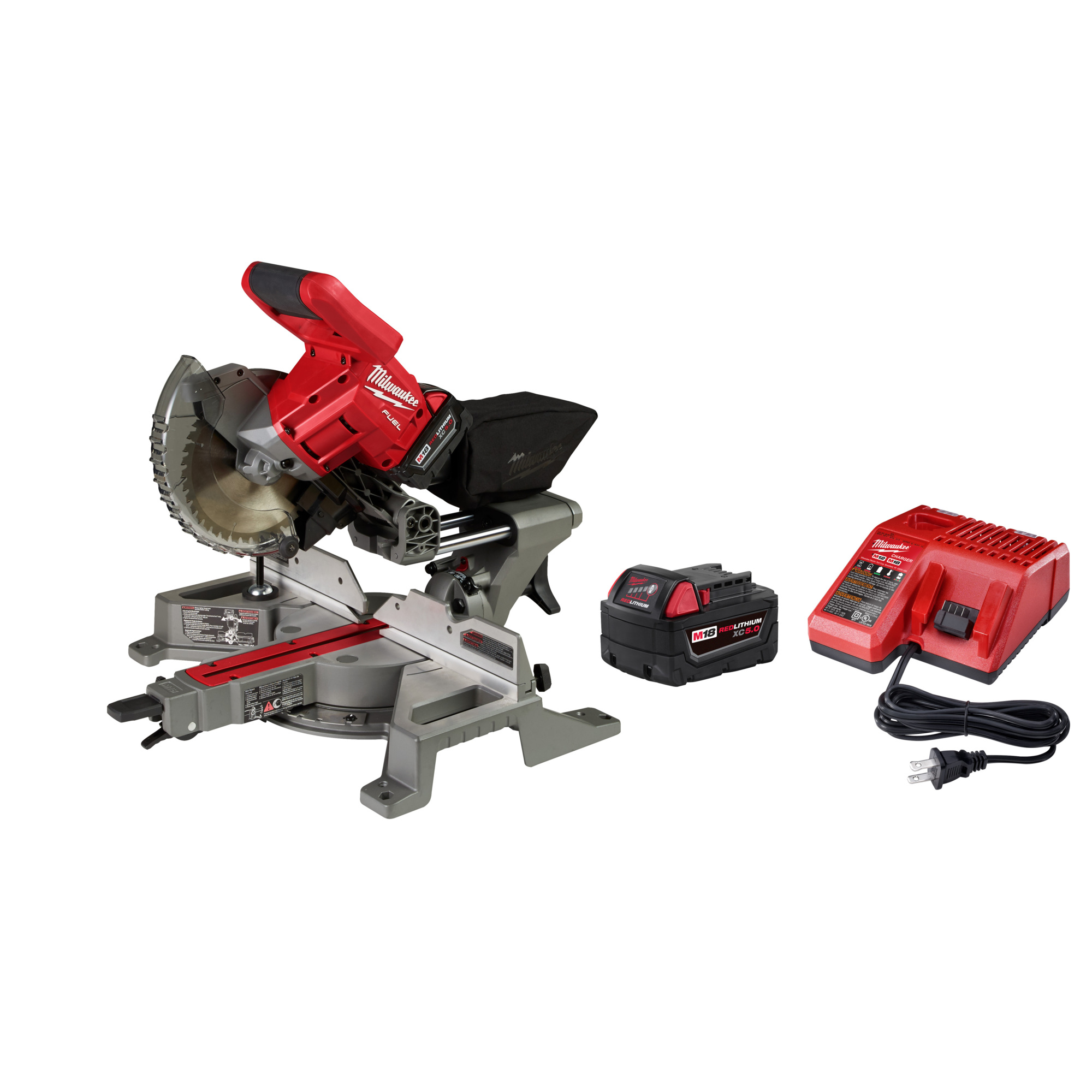 Milwaukee M18 FUEL Dual Bevel Sliding Compound Miter Saw Kit, 1 Battery, 7 1/4in., Model# 2733-21